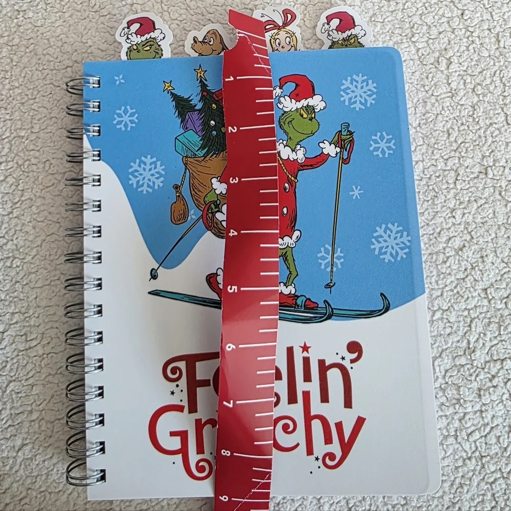 New Dr. Seuss' The Grinch Christmas Journal, Tabs Includes Plastic Cover age 6+